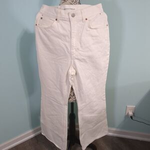 denim forum marlene 60 high rise flare white jeans 28 aritiza